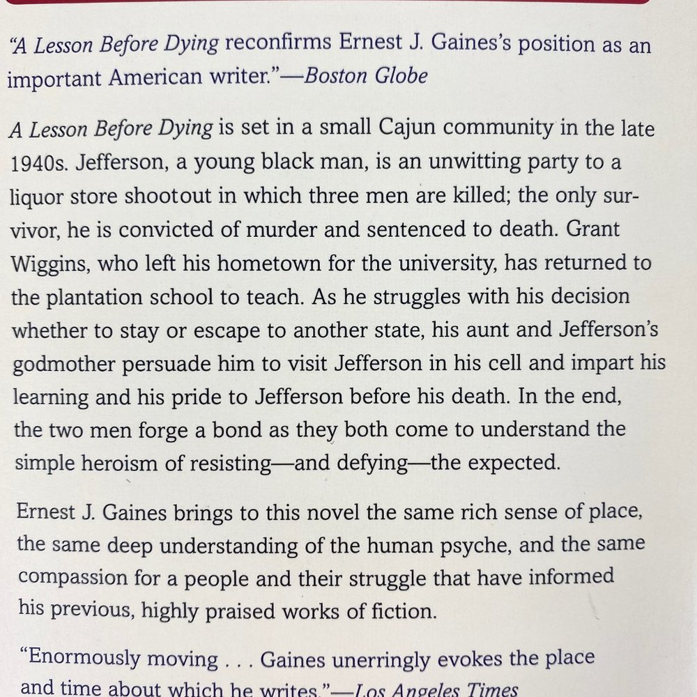 A Lesson Before Dying Book - Picture 4 of 10